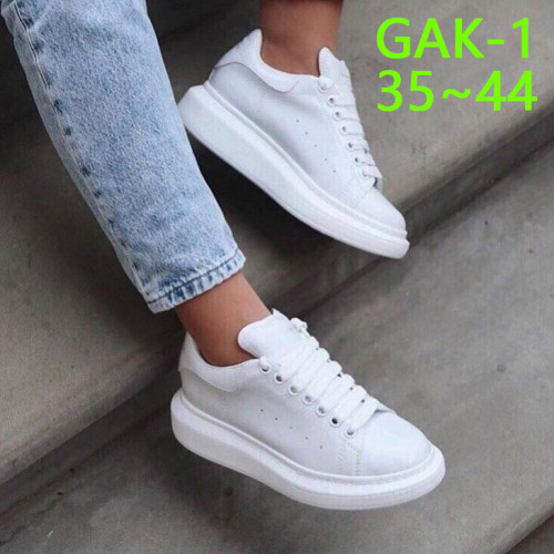 Men's and women's thick soled white shoes