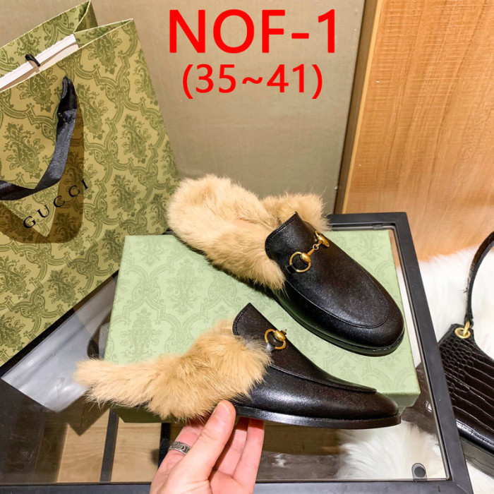 Men's and women's hairy half slippers