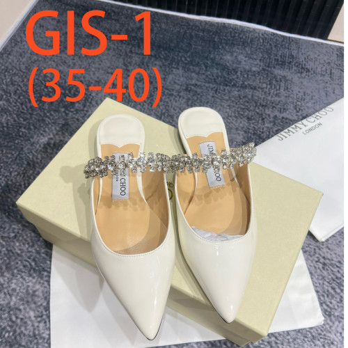 Ladies' low heeled pointed half drag sandals