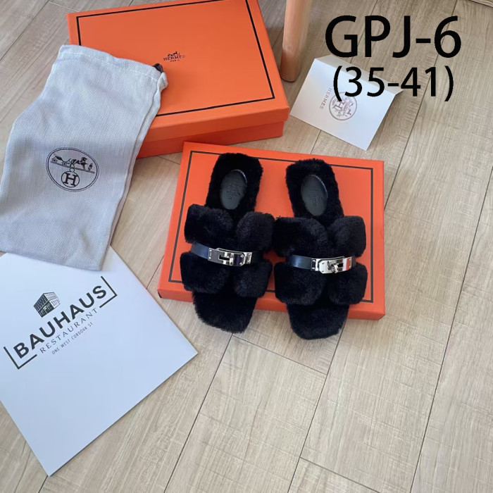 Men's and women's winter fur slippers
