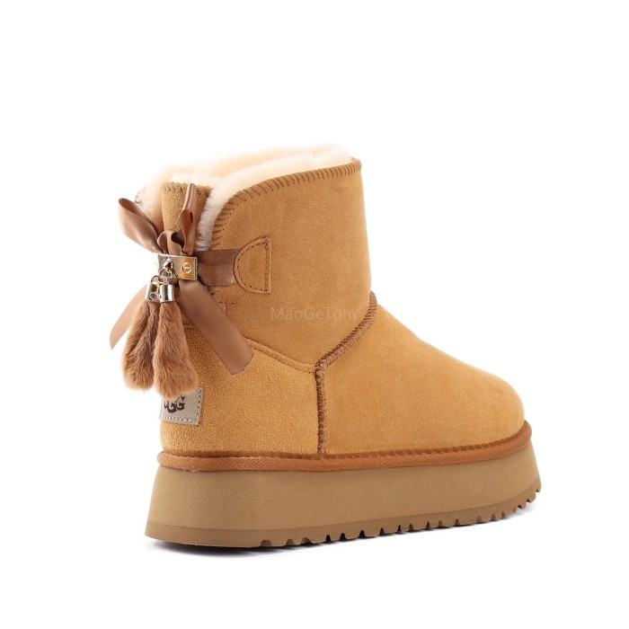Men's and women's thick soled winter fur shoes