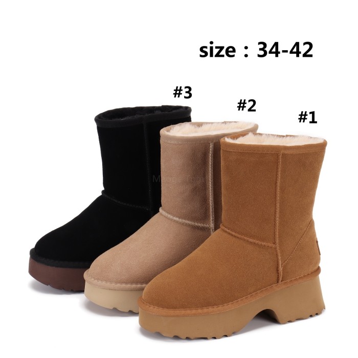 Men's and women's thick soled winter fur shoes
