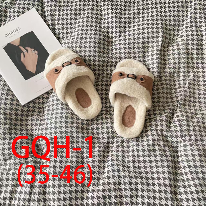 Men's and women's winter fur slippers