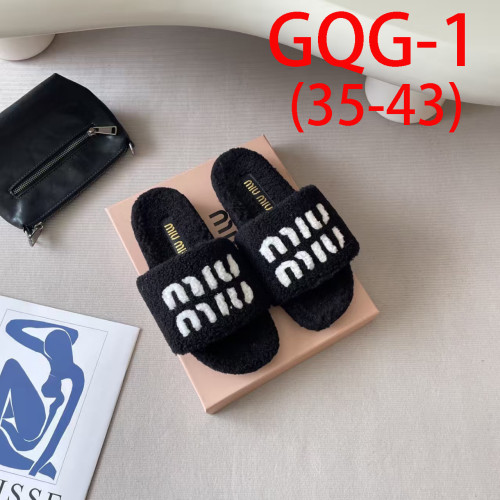 Men's and women's winter fur slippers