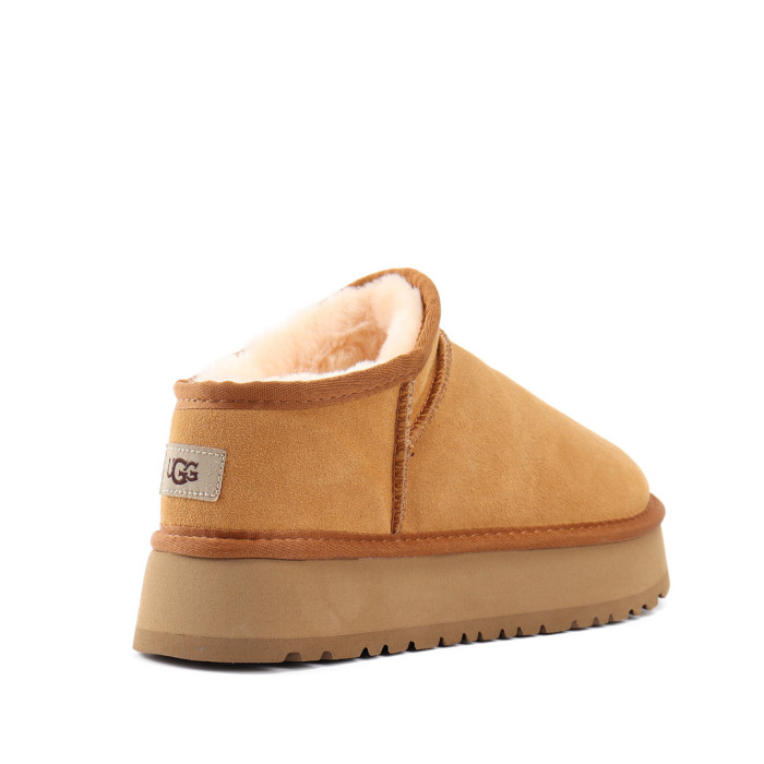 Men's and women's thick soled winter fur shoes