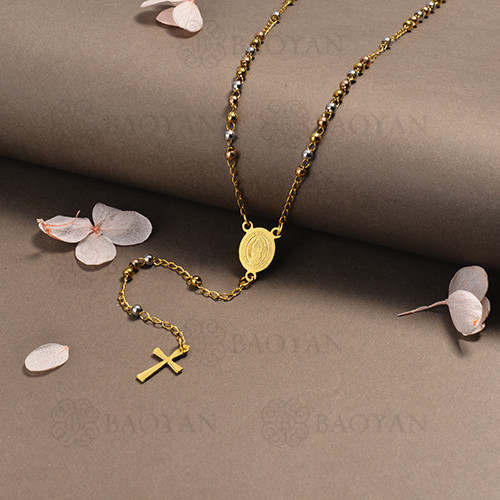 rosario en acero inoxidable -SSNEG95-16401