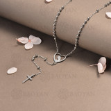 rosario en acero inoxidable -SSNEG95-16392