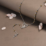 rosario en acero inoxidable -SSNEG95-16395