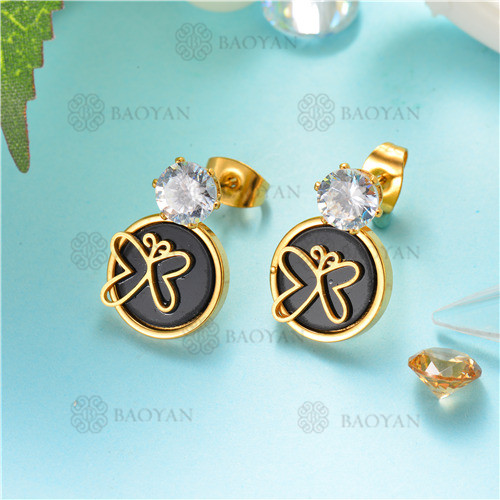 pendientes dorado en acero inoxidable-SSEGG139-7147