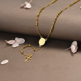 rosario en acero inoxidable -SSNEG95-16399
