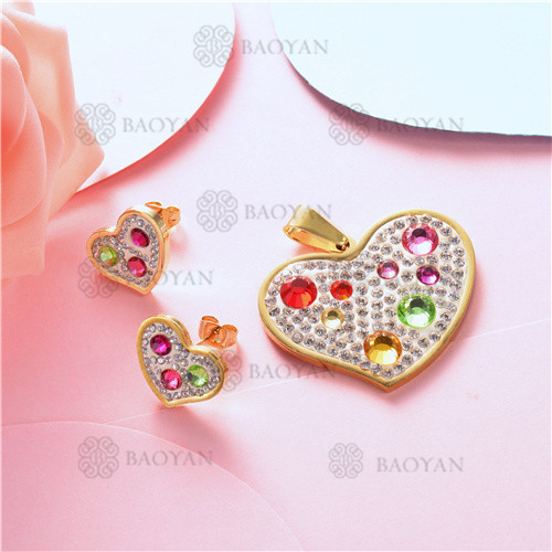 conjunto de corazon  en acero inoxidable-SSSTG07-8244