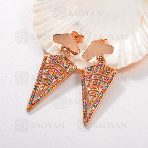 Aretes Multi Color en Acero Inoxidable -SSEGG143-9556