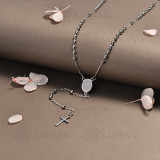 rosario en acero inoxidable -SSNEG95-16391