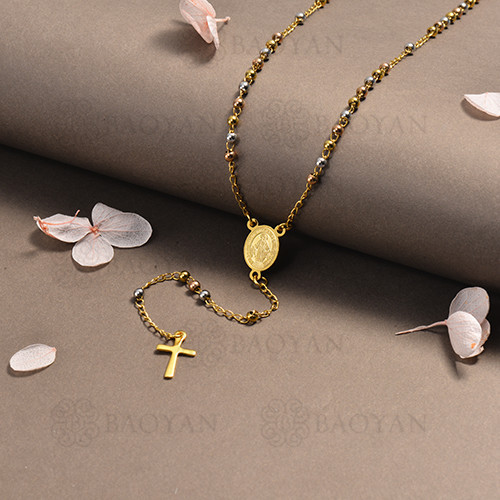 rosario en acero inoxidable -SSNEG95-16386