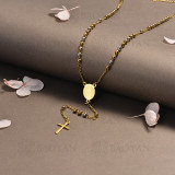 rosario en acero inoxidable -SSNEG95-16396
