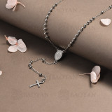 rosario en acero inoxidable -SSNEG95-16385
