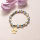 Pulsera de Bolitas Ojo con Dije Acero -SSBTG95-17041