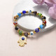 Pulsera de Bolitas Ojo con Dije Acero -SSBTG95-17032