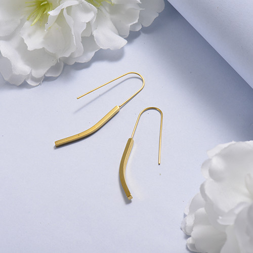 Aretes de 18K Dorado Acero Inoxidable -SSEGG143-17113-G
