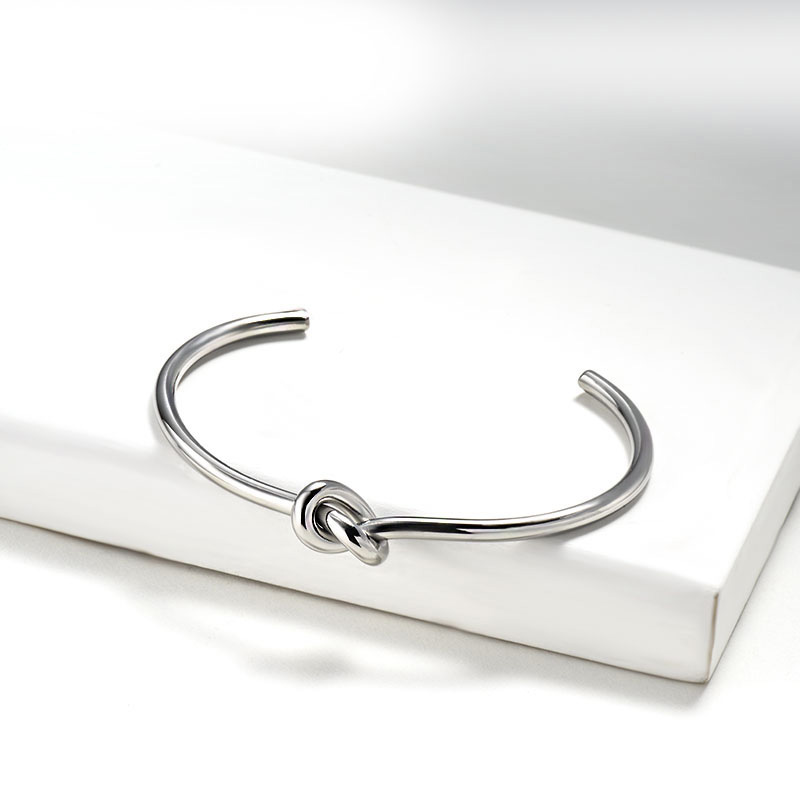Stainless Steel Silver Bangle Bracelet -SSBTG143-15894-S