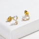 Aretes de Cristal en Acero Inoxidable -SSEGG143-14810-G