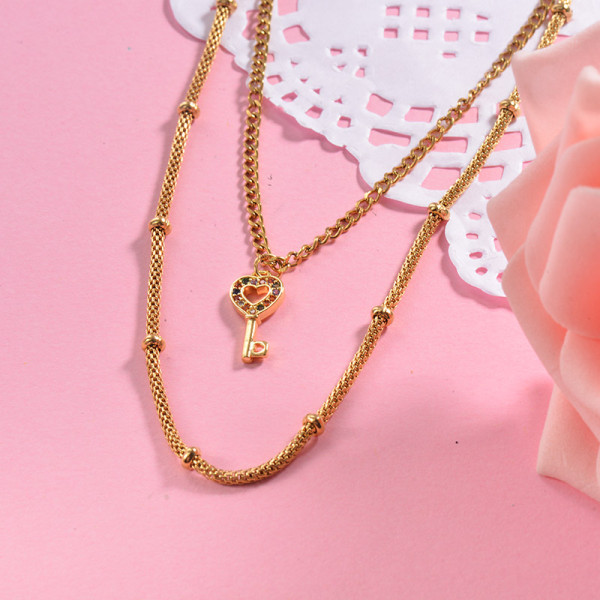 Collar de Laton con cadena de acero -SSNEG142-23790