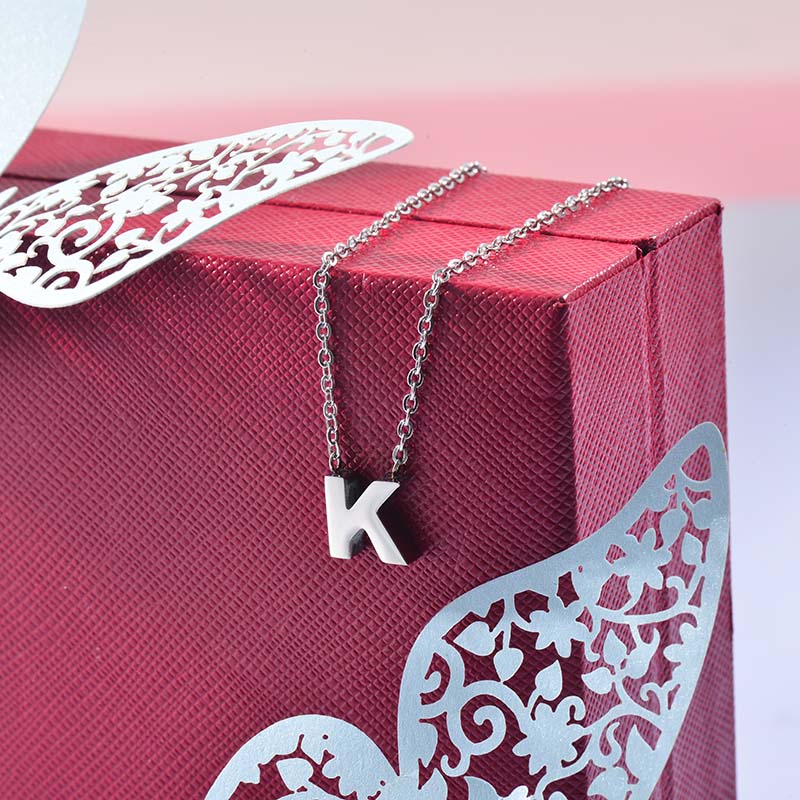 Collares de Inicial Letra en Acero Inoxidable -SSNEG143-24655