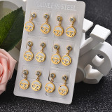 sets de aretes en acero inoxidable -SSEGG139-24374