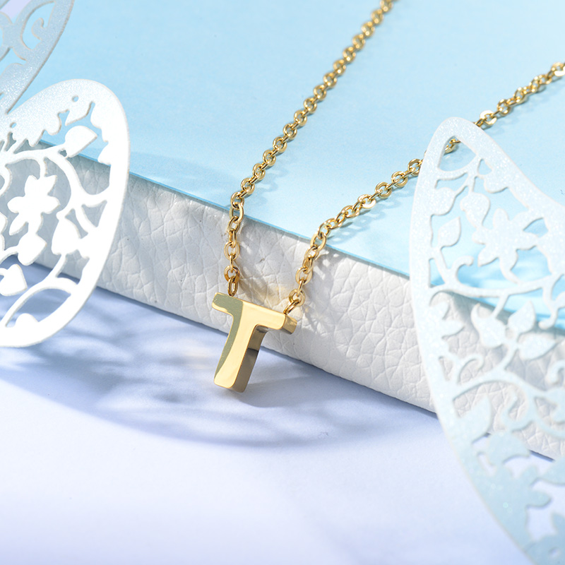 Collares de Inicial Letra en Acero Inoxidable -SSNEG143-24642