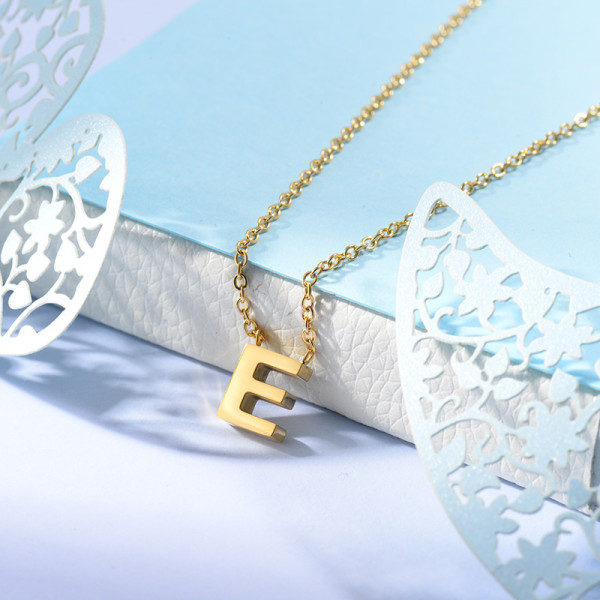 Collares de Inicial Letra en Acero Inoxidable -SSNEG143-24629
