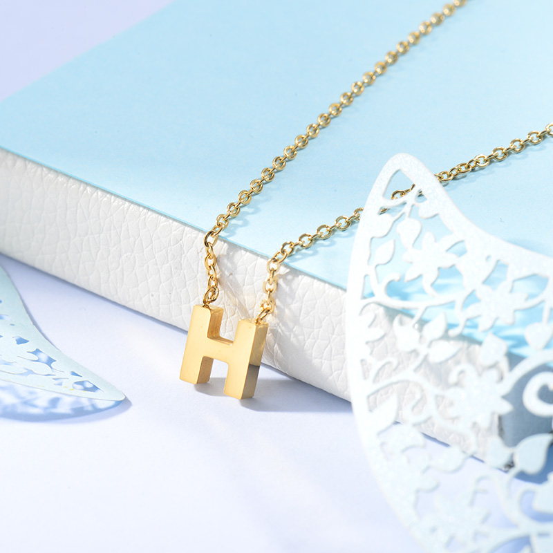 Collares de Inicial Letra en Acero Inoxidable -SSNEG143-24632