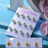 sets de aretes en acero inoxidable -SSEGG126-24327