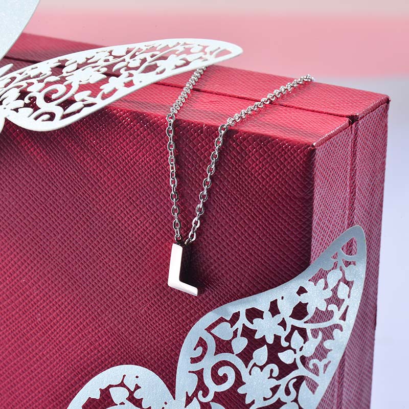 Collares de Inicial Letra en Acero Inoxidable -SSNEG143-24656