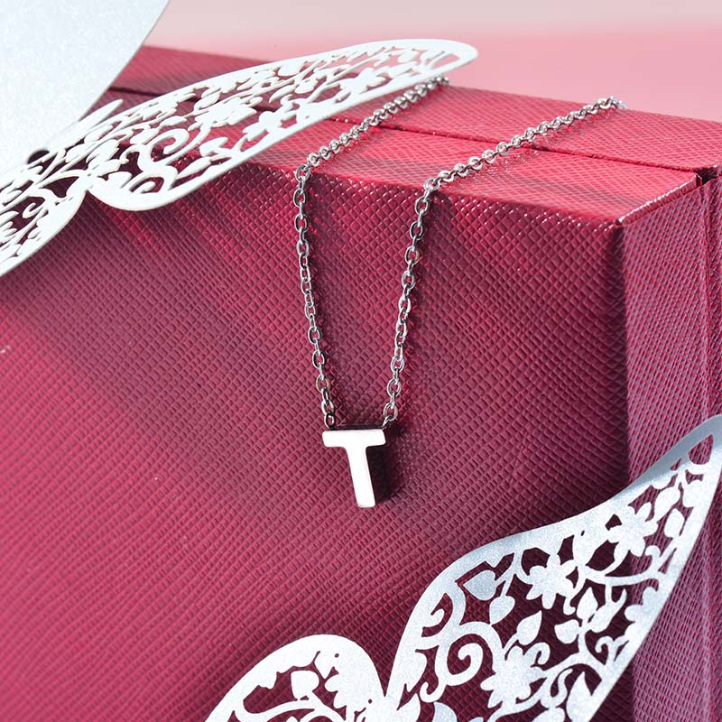 Collares de Inicial Letra en Acero Inoxidable -SSNEG143-24662