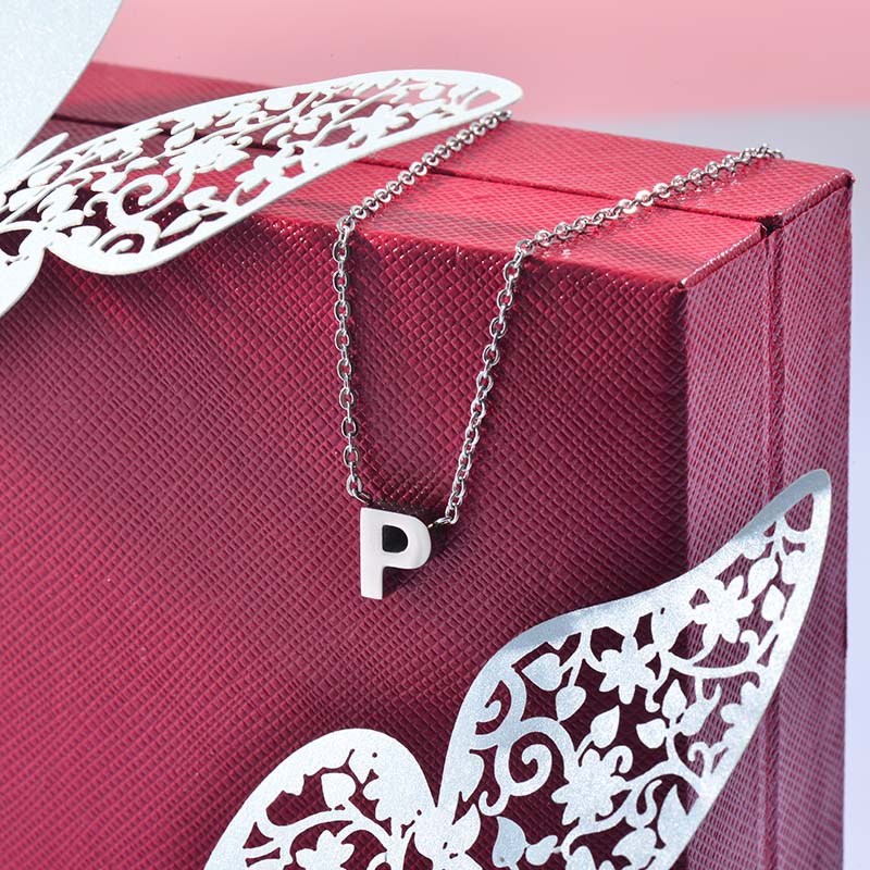 Collares de Inicial Letra en Acero Inoxidable -SSNEG143-24659