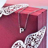Collares de Inicial Letra en Acero Inoxidable -SSNEG143-24659
