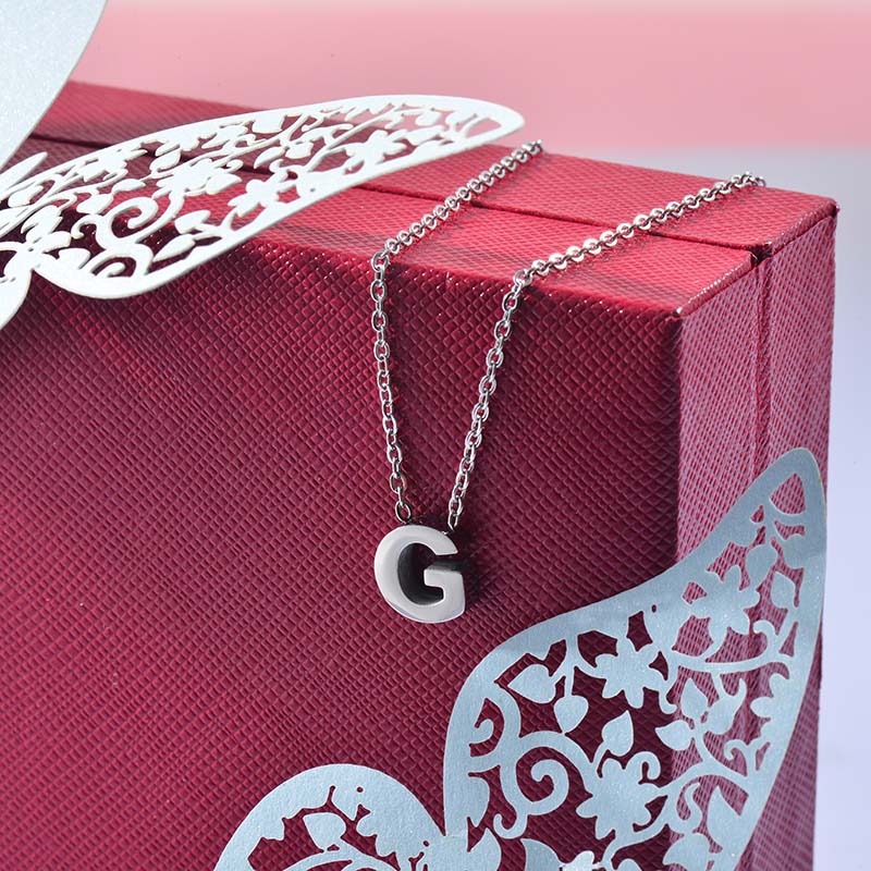 Collares de Inicial Letra en Acero Inoxidable -SSNEG143-24651