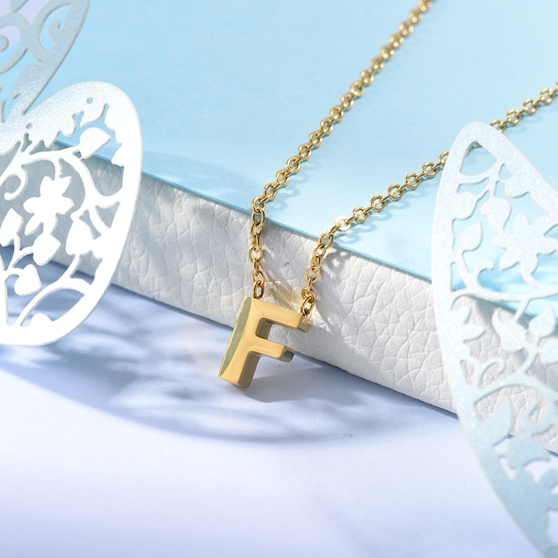 Collares de Inicial Letra en Acero Inoxidable -SSNEG143-24630