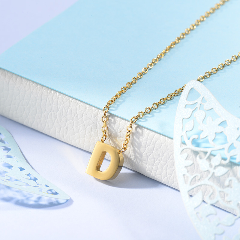Collares de Inicial Letra en Acero Inoxidable -SSNEG143-24628