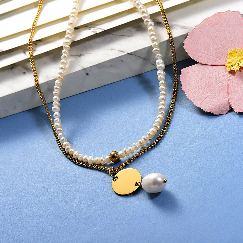 Collares de Acero Inoxidable para Mujer -SSNEG142-26660