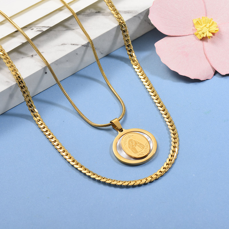 Collares de Acero Inoxidable para Mujer -SSNEG142-26669