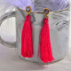 Aretes de Borla con Piedra Natural para Mujer -SSEGG142-27917