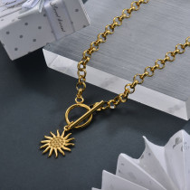 Chic Stainless Steel Sun Necklace