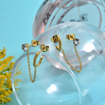 Chic Instgram Style Chain Link Cuff Huggies Earrings