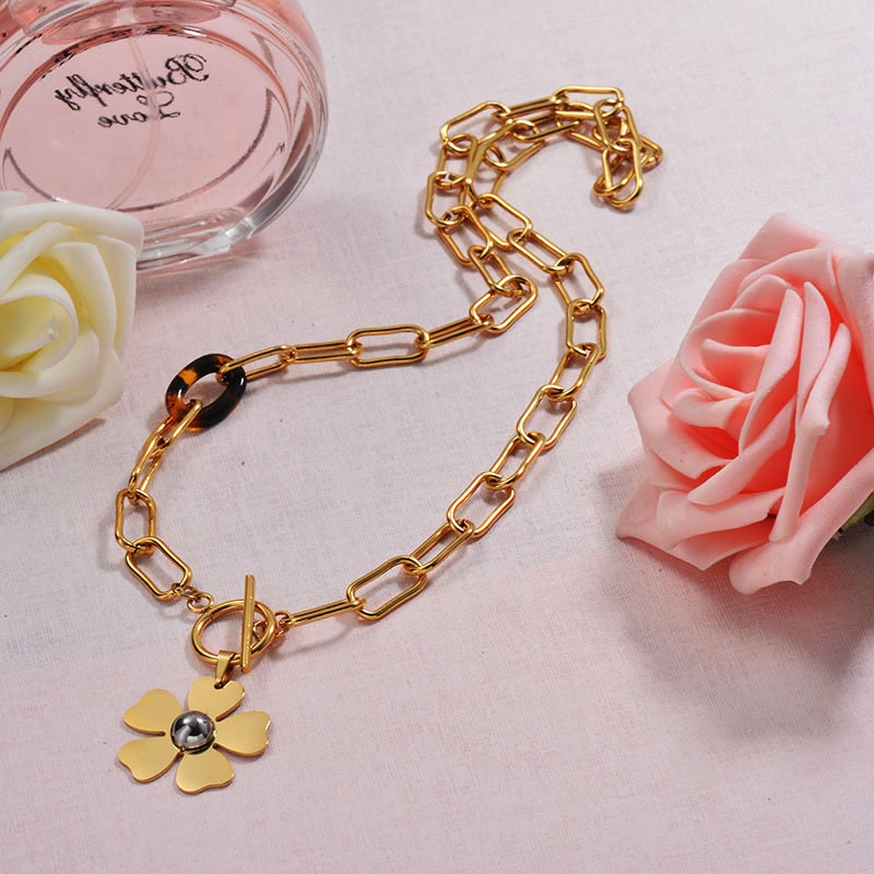 18K Gold Plated Statement Flower Necklace
