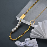 Fashion Fresh Water Pearl Necklace in Stainless Steel