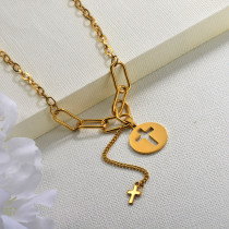 Wholesale 18k Gold Plated Cross Necklace with Tassel