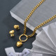 18k Gold Plated Stainless Steel Heart Jewelry Sets for Women