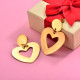 18k Gold Plated Drop Statement Earirng Heart