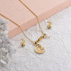 Stainless Steel Heart and Moon Multilayer Necklace Sets -SSCSG142-29576